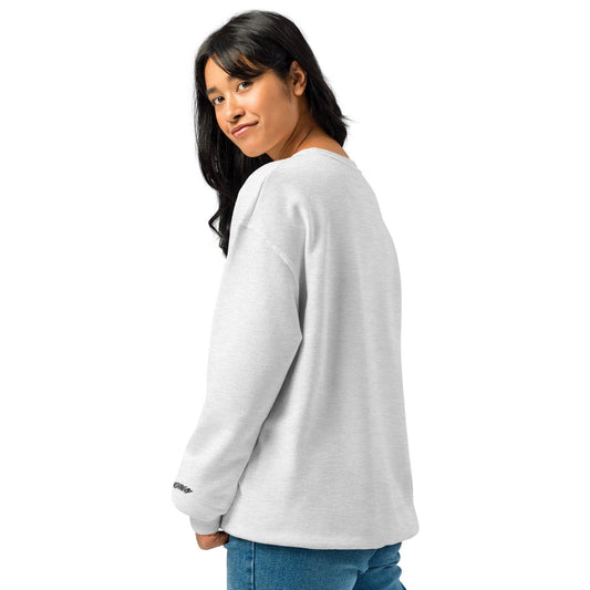 Omshway Crew Neck Sweatshirt featuring a bold skating design on the front, crafted for comfort and style, perfect for casual wear and skate enthusiasts, ash back view