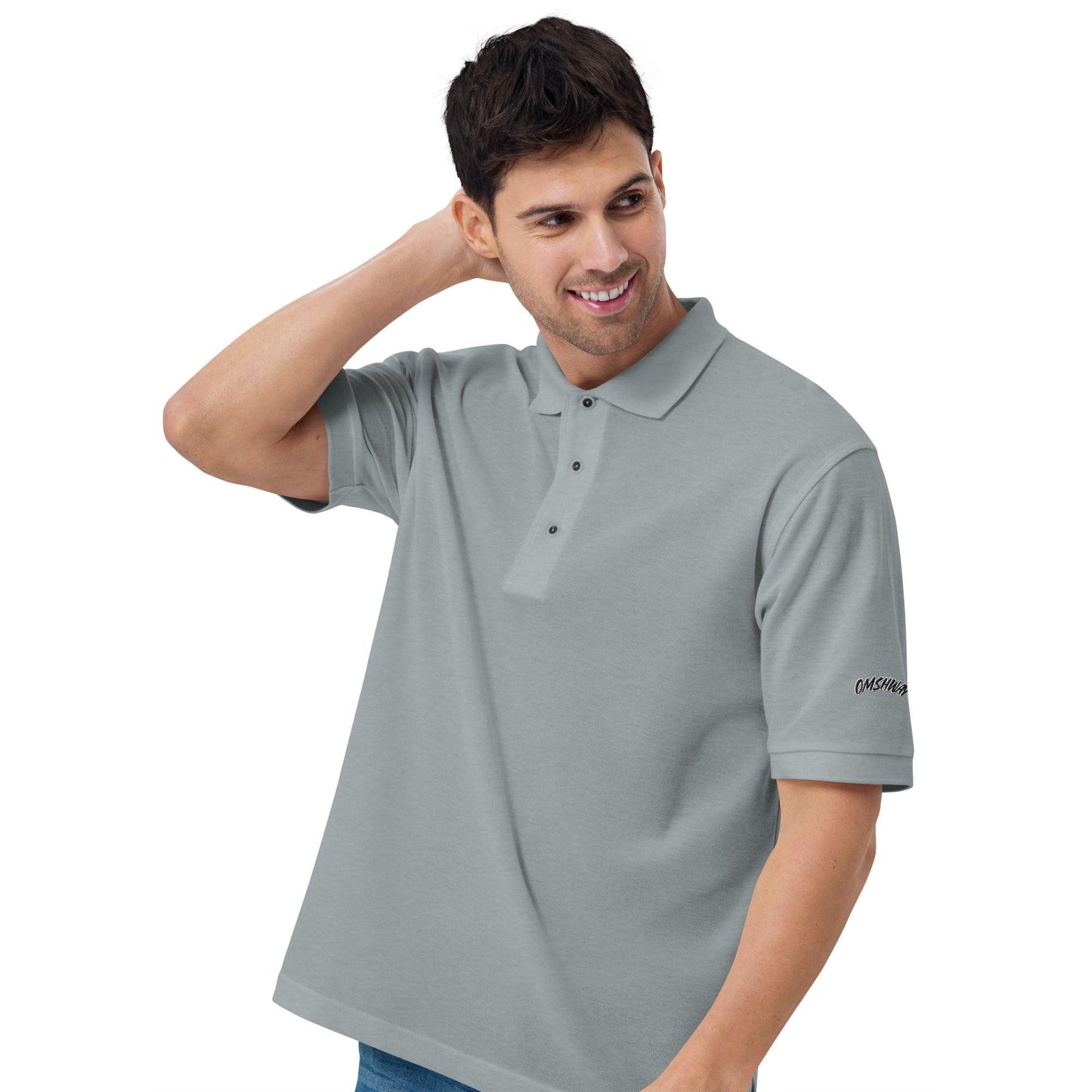 Omshway Men's Premium Polo featuring a sleek design, high-quality fabric, and a comfortable fit, perfect for both casual and semi-formal occasions. left front view