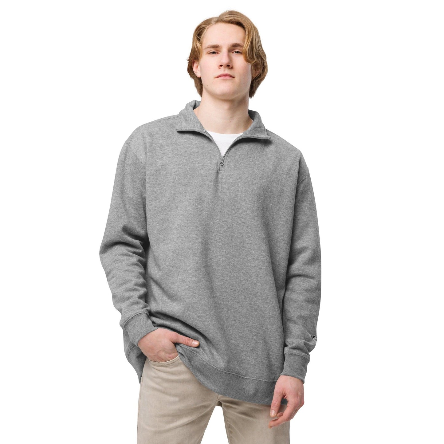 Omshway Unisex Fleece Pullover with a soft, cozy fabric, featuring a relaxed fit, crewneck design, and perfect for casual layering carbon grey front view - Omshway Store