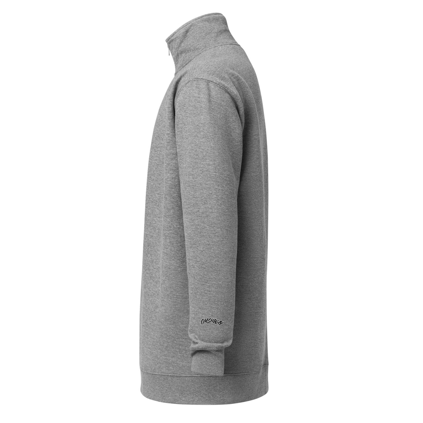 Omshway Unisex Fleece Pullover with a soft, cozy fabric, featuring a relaxed fit, crewneck design, and perfect for casual layering carbon grey left view - Omshway Store