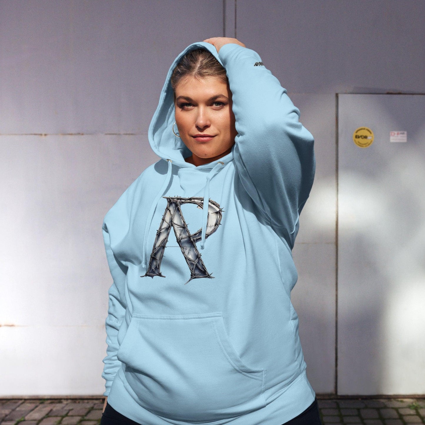 Omshway Unisex Midweight Hoodie featuring a soft, comfortable fabric, adjustable hood, and a relaxed fit, ideal for everyday casual wear blue aqua front view - Omshway Store