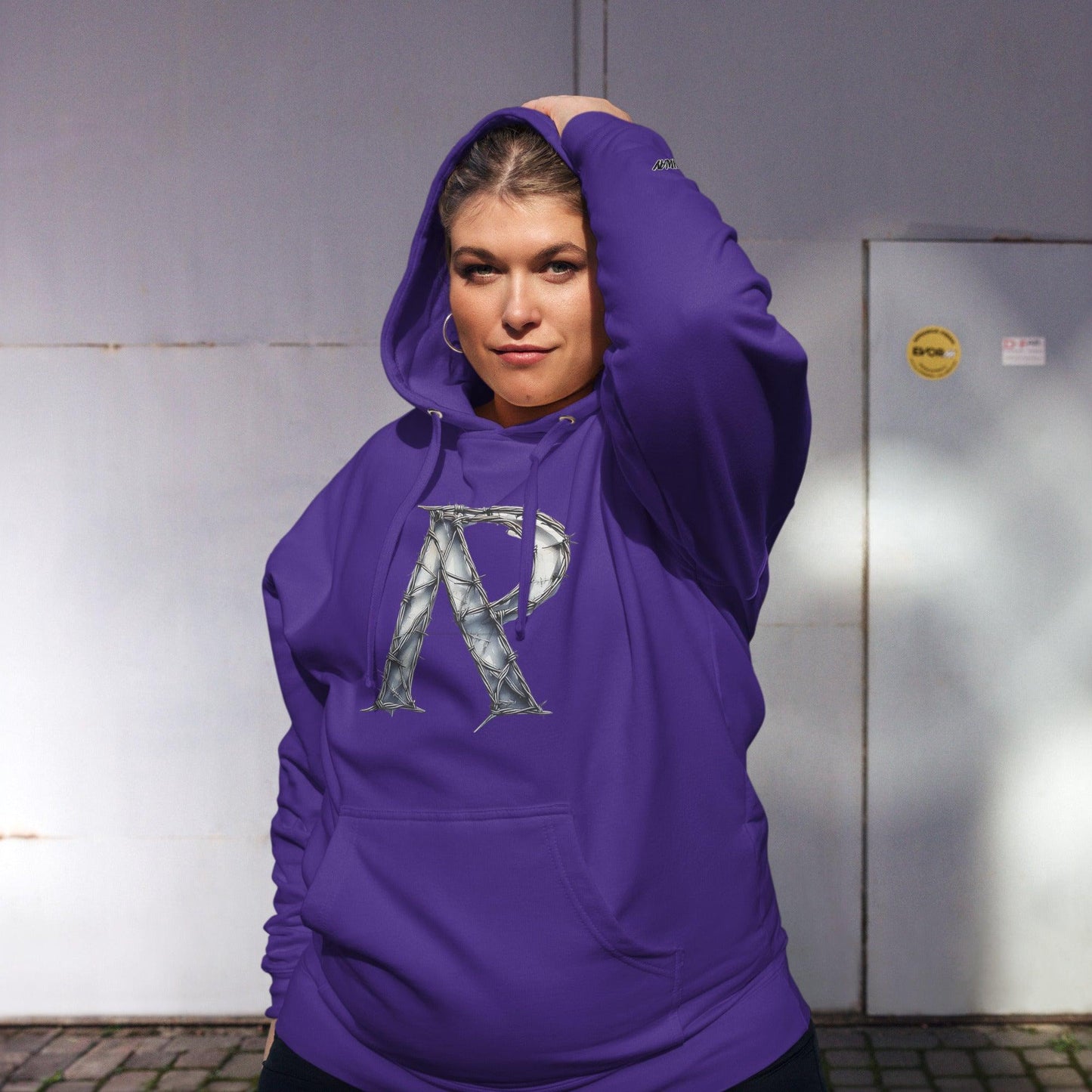 Omshway Unisex Midweight Hoodie featuring a soft, comfortable fabric, adjustable hood, and a relaxed fit, ideal for everyday casual wear, purple front view - Omshway Store