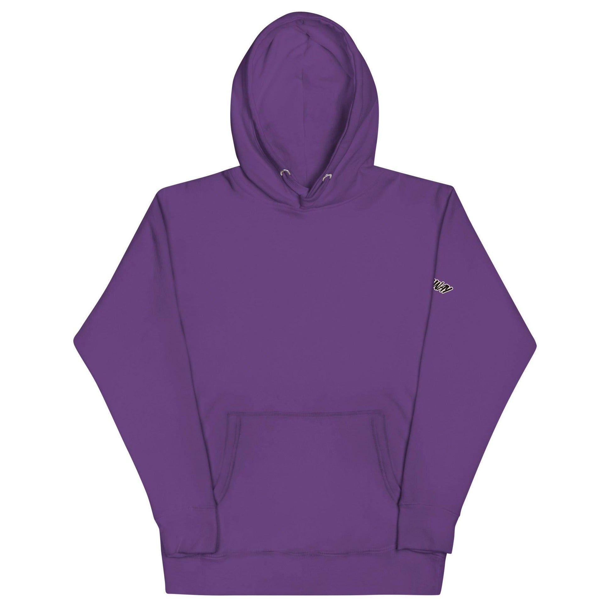 Omshway 2025 Unisex Hoodie featuring a sleek, modern design, perfect for casual comfort and style. Ideal for both men and women, with a cozy fit and durable fabric purple front