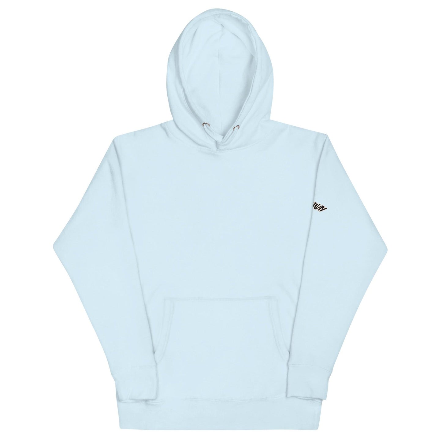 Omshway 2025 Unisex Hoodie featuring a sleek, modern design, perfect for casual comfort and style. Ideal for both men and women, with a cozy fit and durable fabric sky blue front