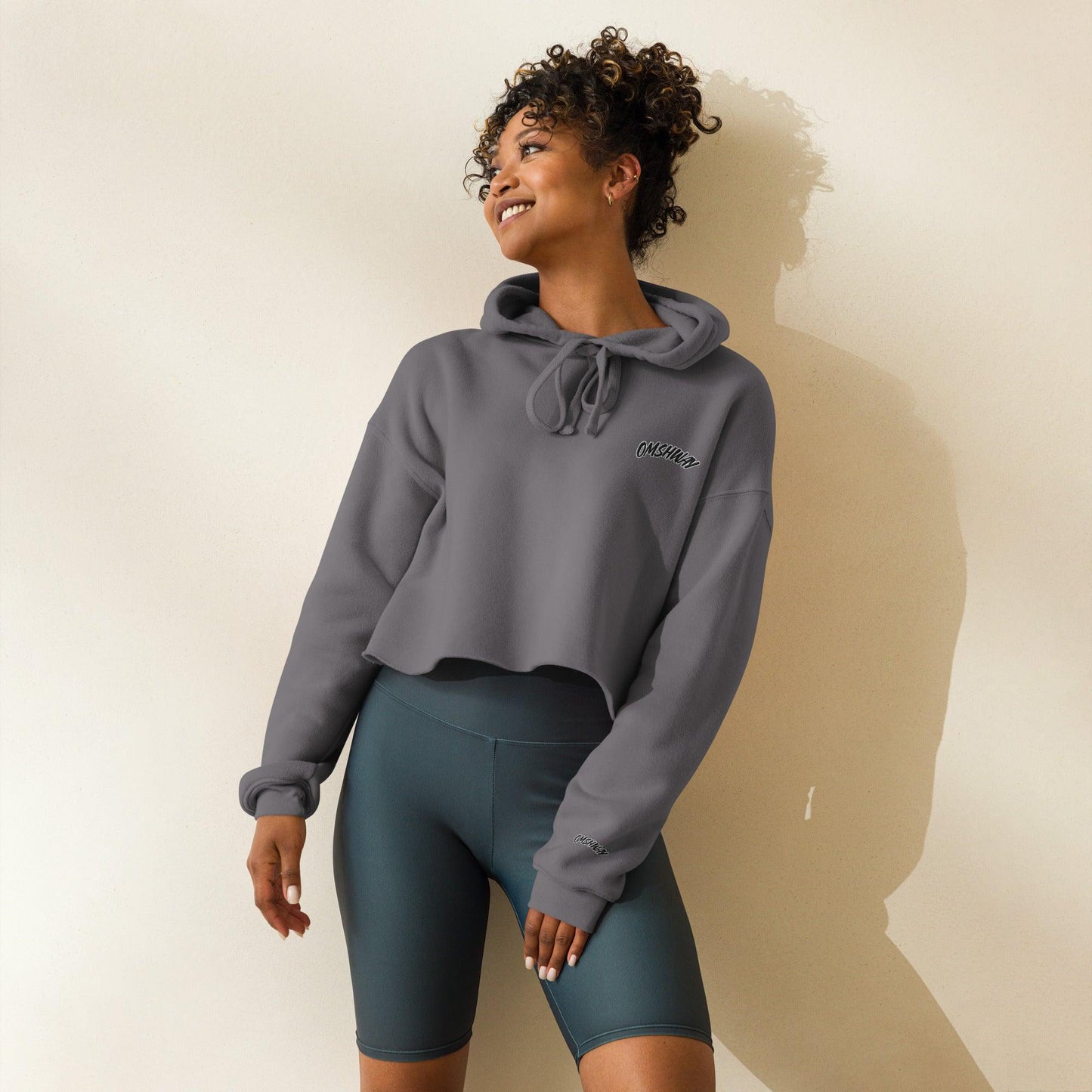 Omshway Crop Hoodie featuring a stylish, modern design with a comfortable fit, perfect for casual wear and adding a trendy touch to any outfit, storm front view